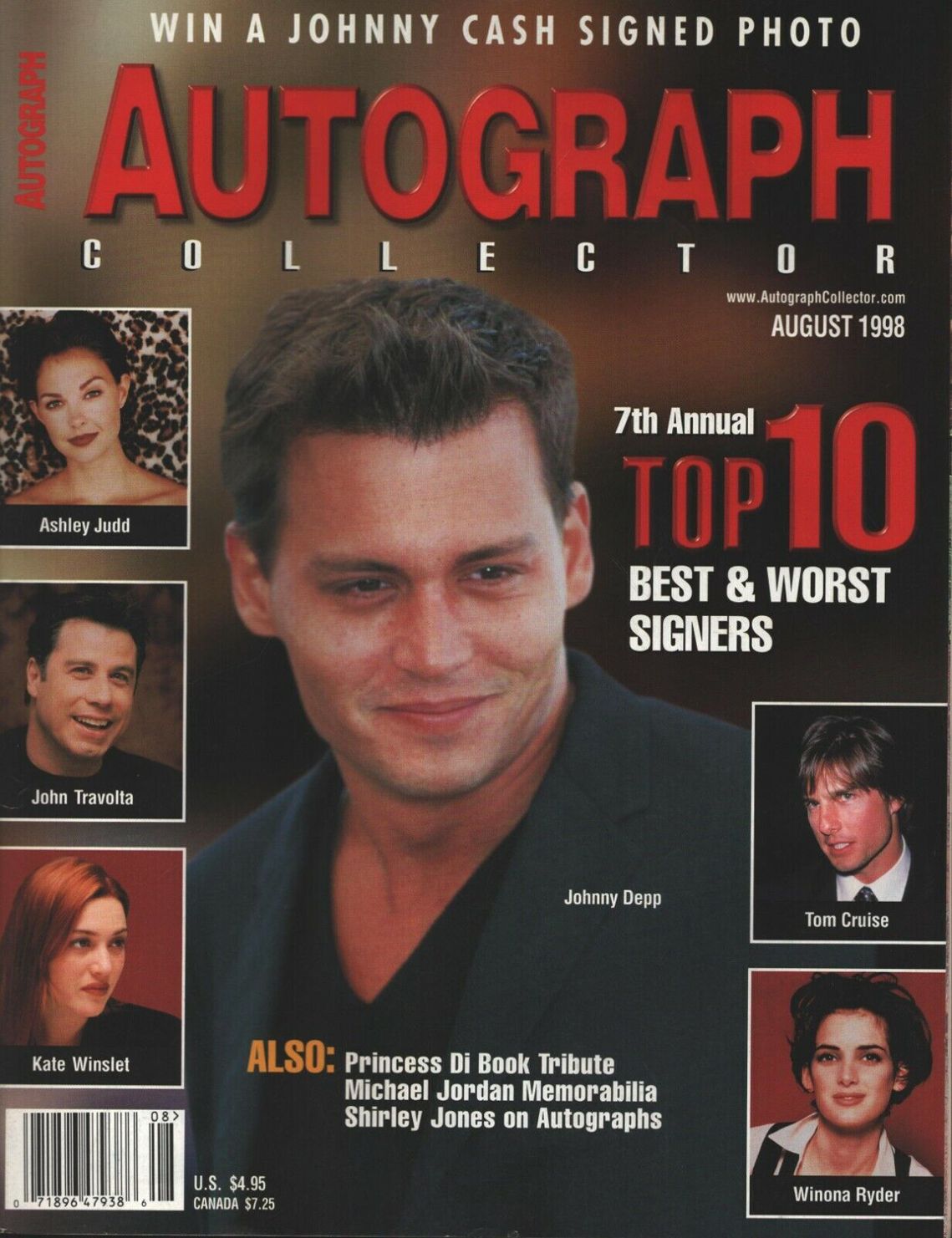 AUTOGRAPH COLLECTOR magazine side cover  August 1998