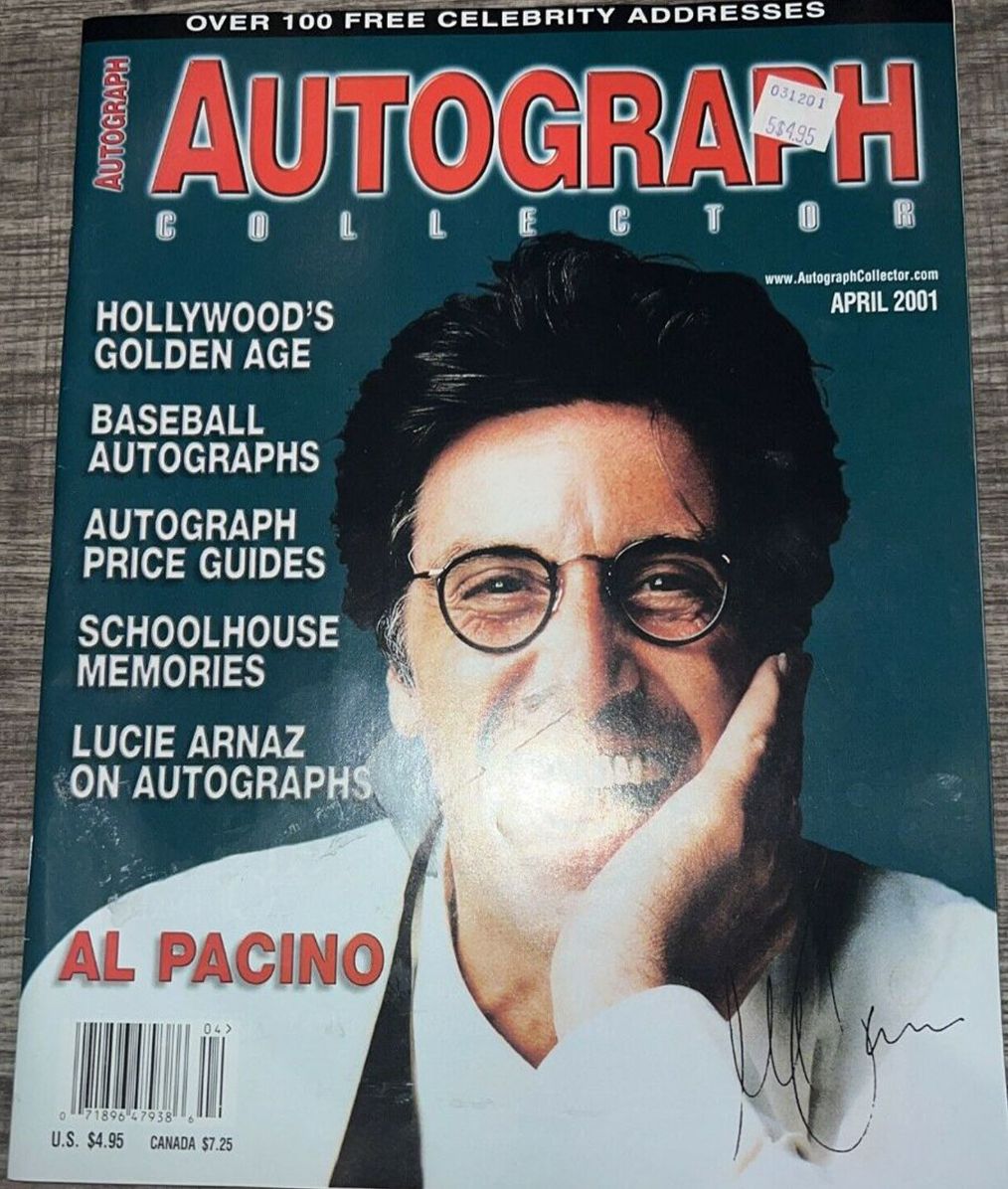 AUTOGRAPH COLLECTOR magazine side cover  April 2001