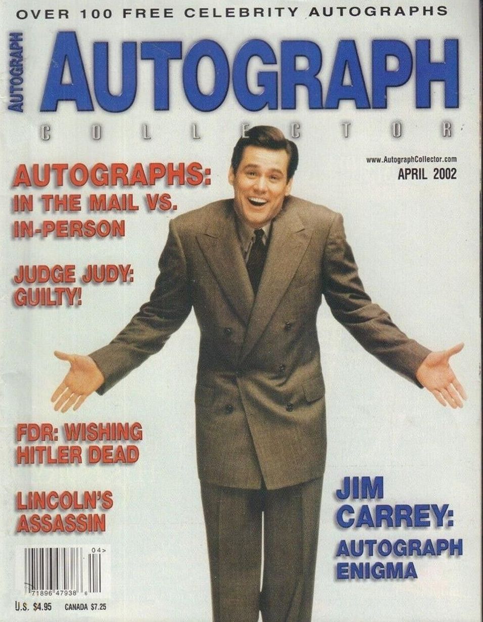 AUTOGRAPH COLLECTOR magazine side cover  April 2002