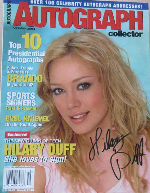 AUTOGRAPH COLLECTOR magazine side cover  October 2004