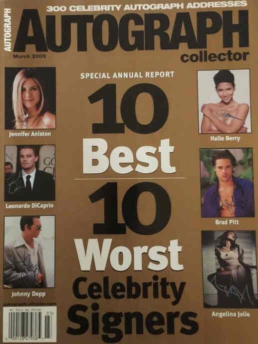 AUTOGRAPH COLLECTOR magazine side cover  March 2005