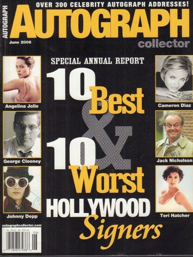 AUTOGRAPH COLLECTOR magazine side cover  June 2006