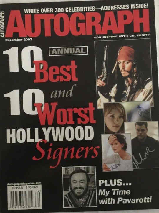AUTOGRAPH COLLECTOR magazine side cover  December 2007