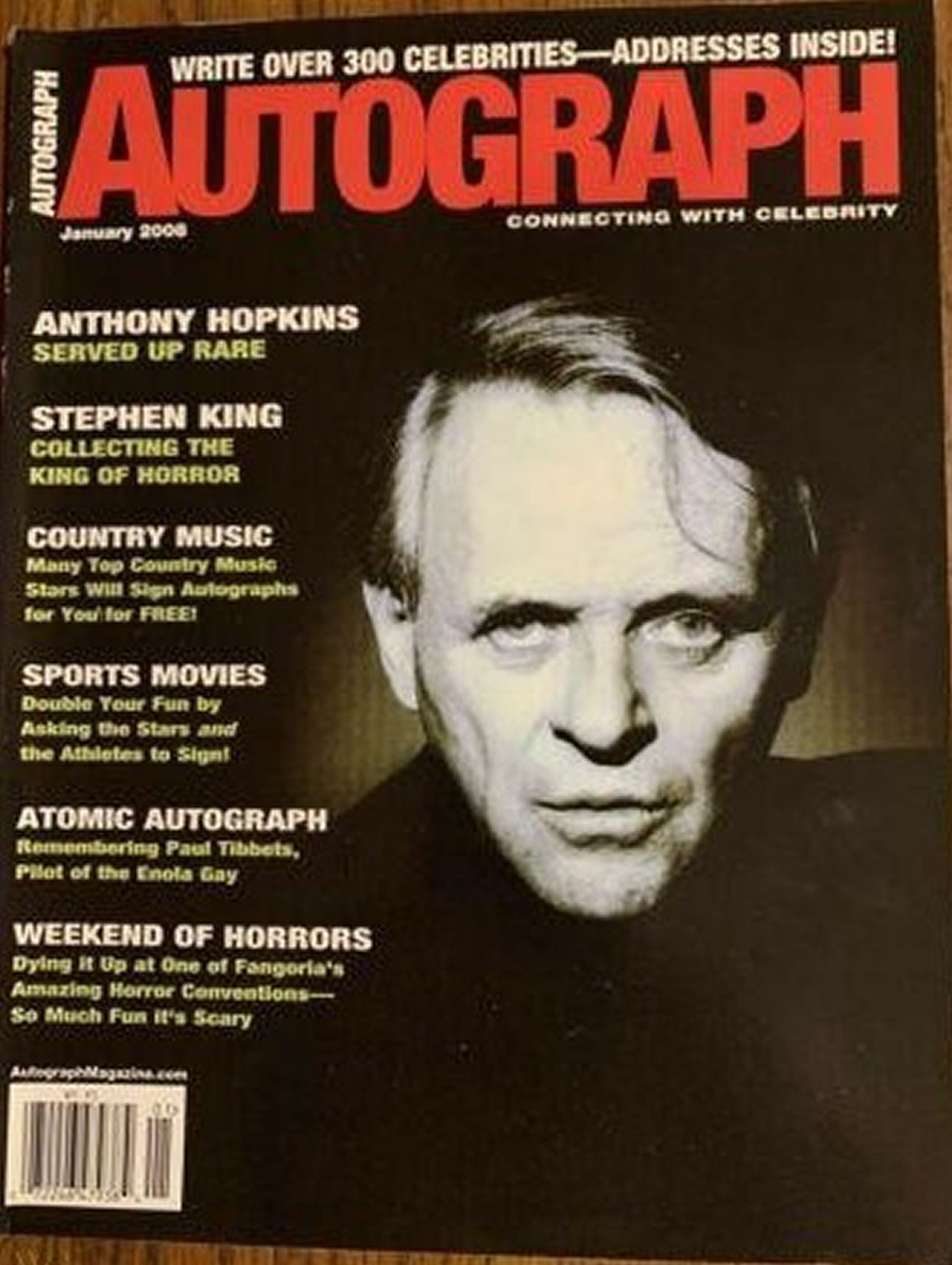 AUTOGRAPH COLLECTOR magazine side cover  January 2008