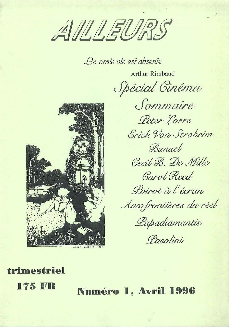 AILLEURS magazine side cover Issue 1  April 1996