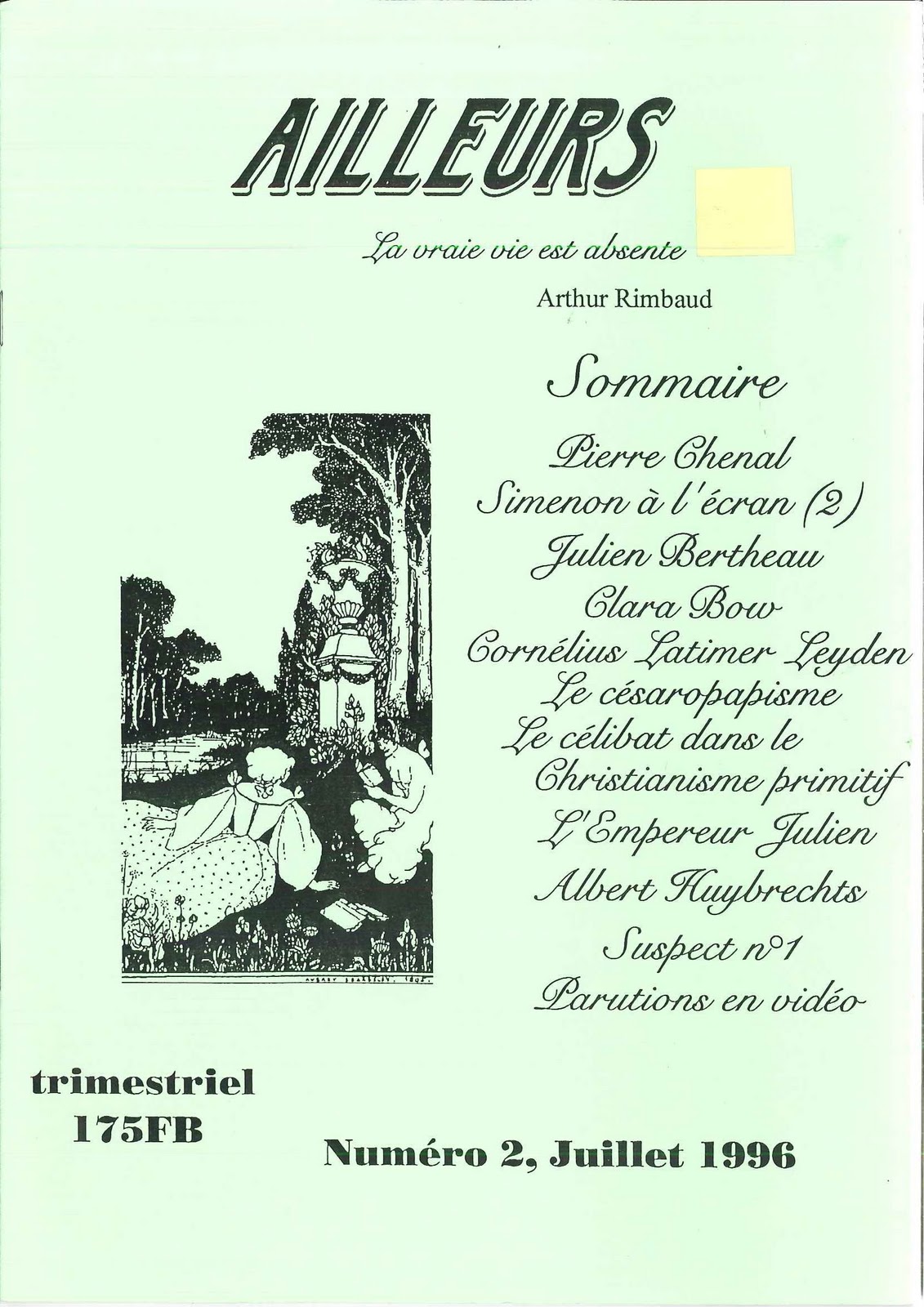 AILLEURS magazine side cover Issue 2  July 1996