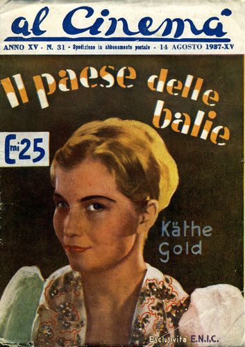 AL CINEMA magazine side cover Issue 31 14 August 1937
