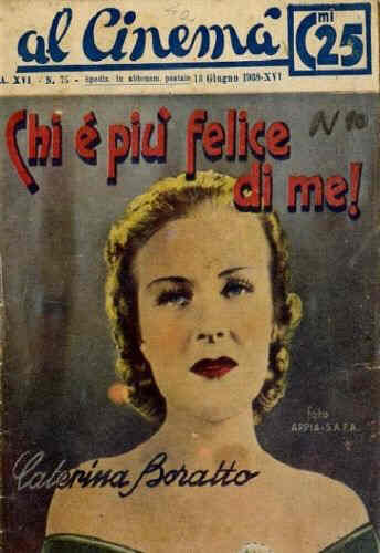 AL CINEMA magazine side cover Issue 75 18 June 1938