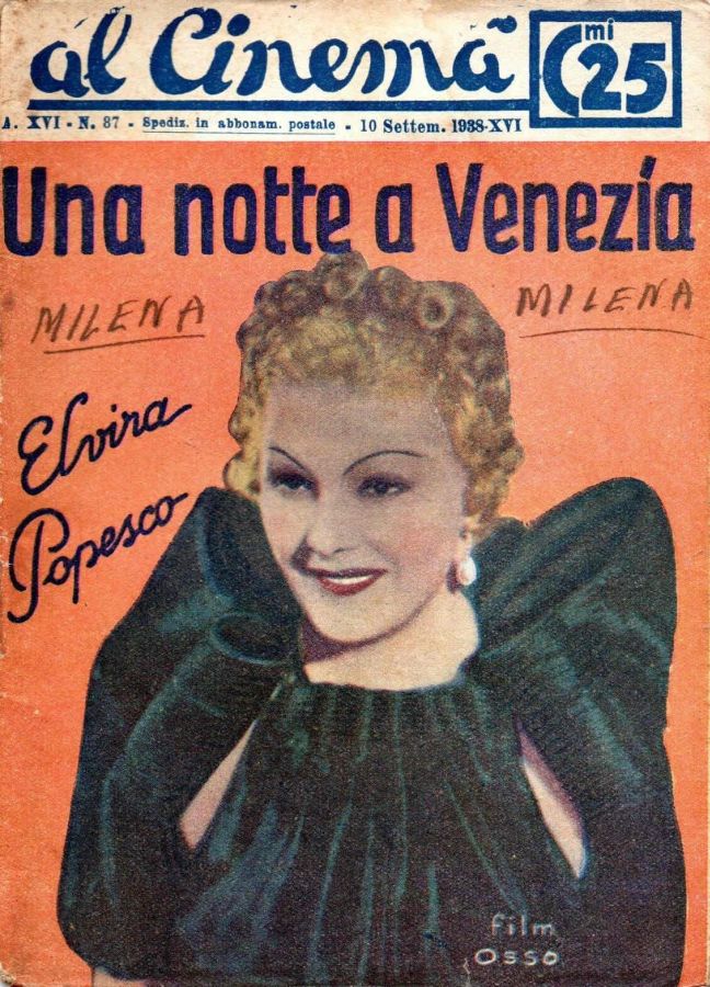AL CINEMA magazine side cover Issue 87 10 September 1938