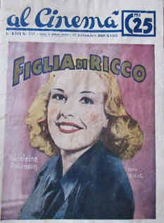 AL CINEMA magazine side cover Issue 150 25 November 1939