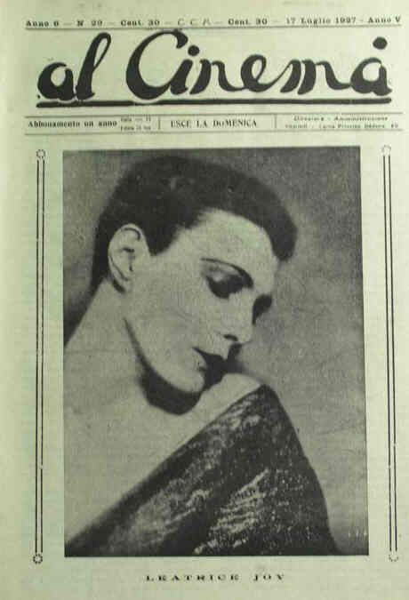 AL CINEMA magazine side cover Issue 29 17 July 1927