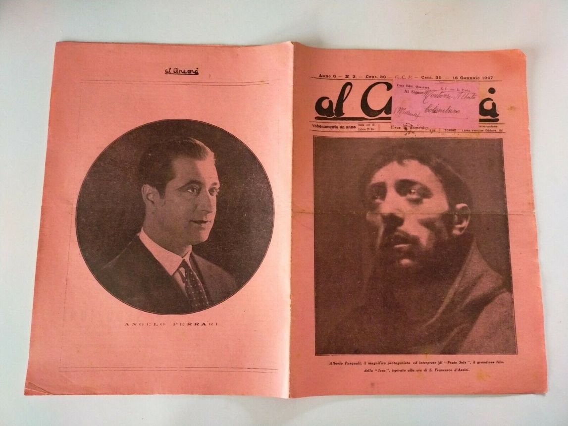 AL CINEMA magazine side cover Issue 3 16 January 1927