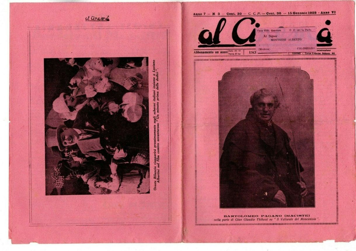 AL CINEMA magazine side cover Issue 3 15 January 1928