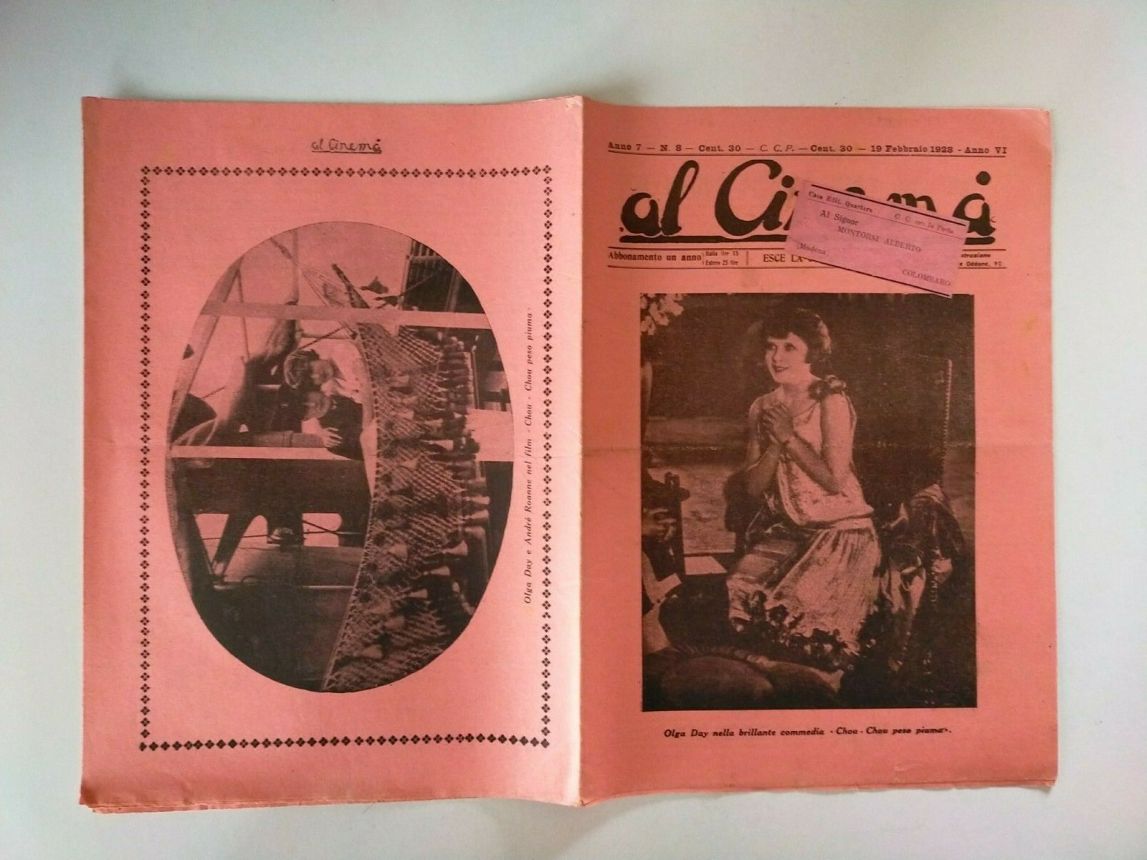 AL CINEMA magazine side cover Issue 7 19 February 1928