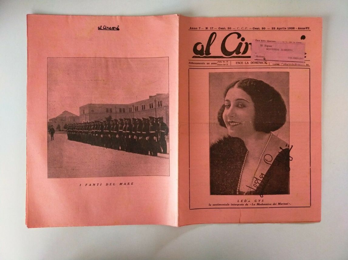 AL CINEMA magazine side cover Issue 17 22 April 1928