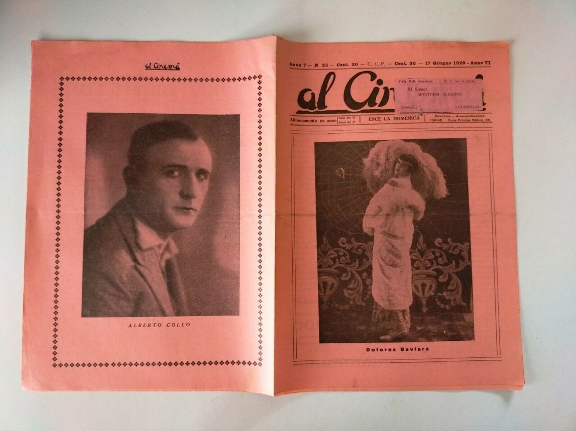 AL CINEMA magazine side cover Issue 25 17 June 1928