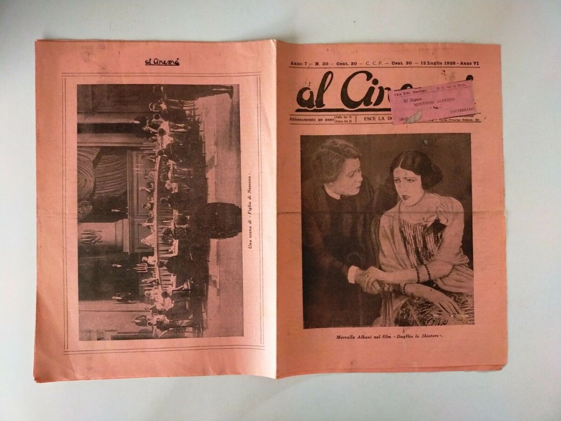 AL CINEMA magazine side cover Issue 30 22 July 1928