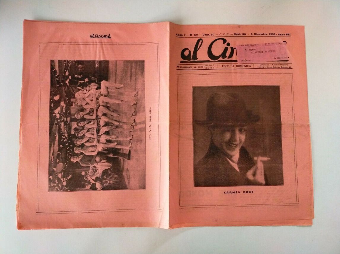 AL CINEMA magazine side cover Issue 50 9 December 1928