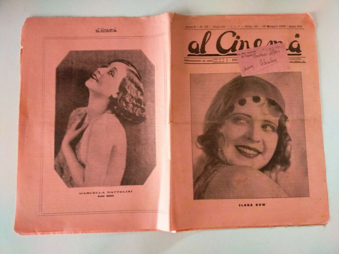 AL CINEMA magazine side cover Issue 19 12 May 1929