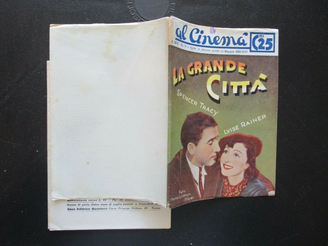 AL CINEMA magazine side cover Issue 70 14 May 1938