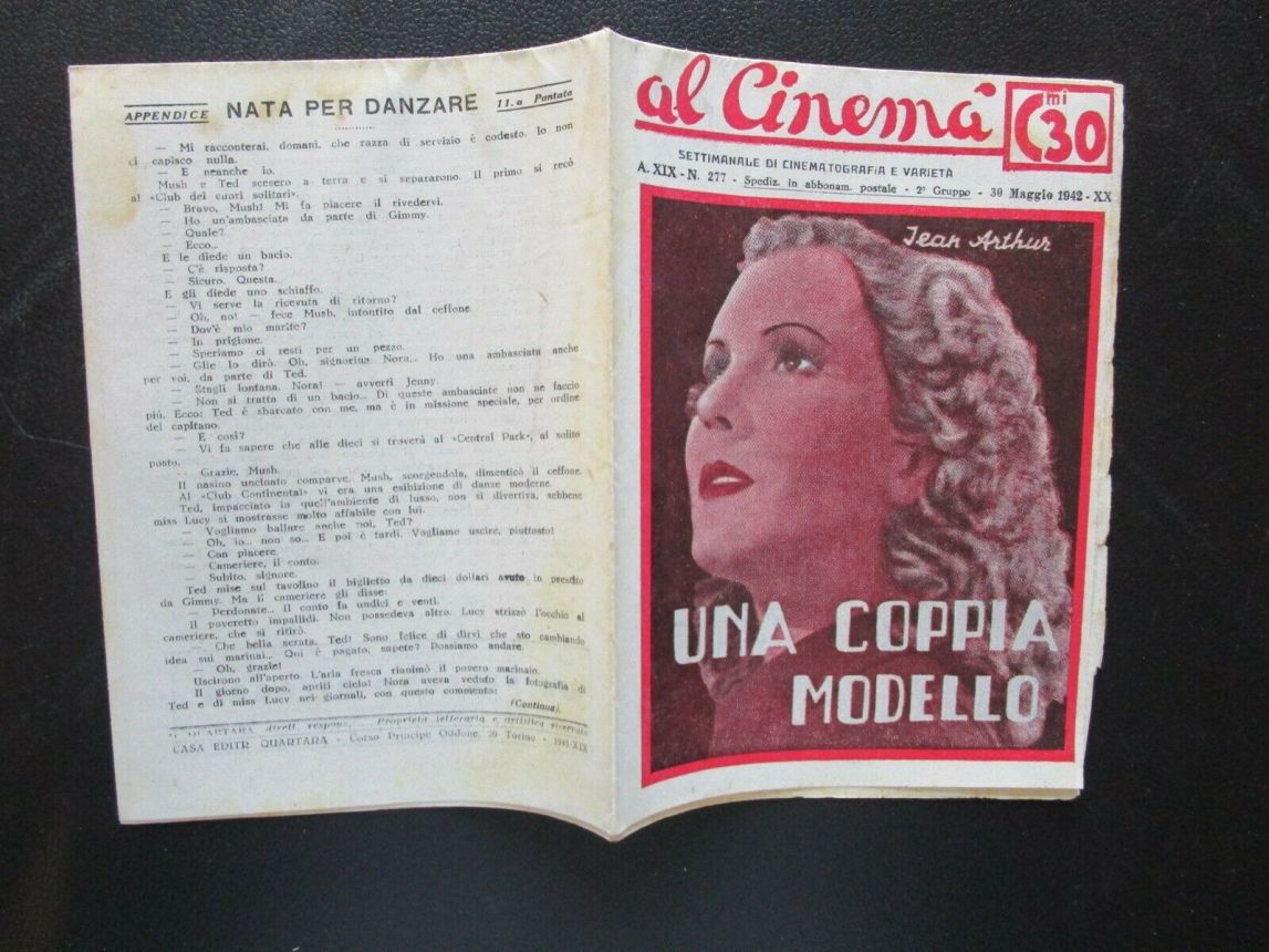 AL CINEMA magazine side cover Issue 277 30 May 1942