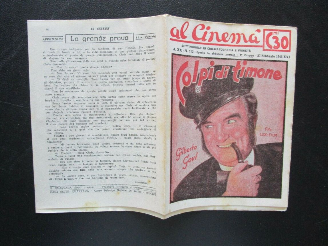 AL CINEMA magazine side cover Issue 312 27 February 1943