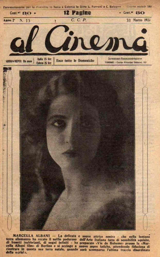AL CINEMA magazine side cover Issue 13 31 March 1923