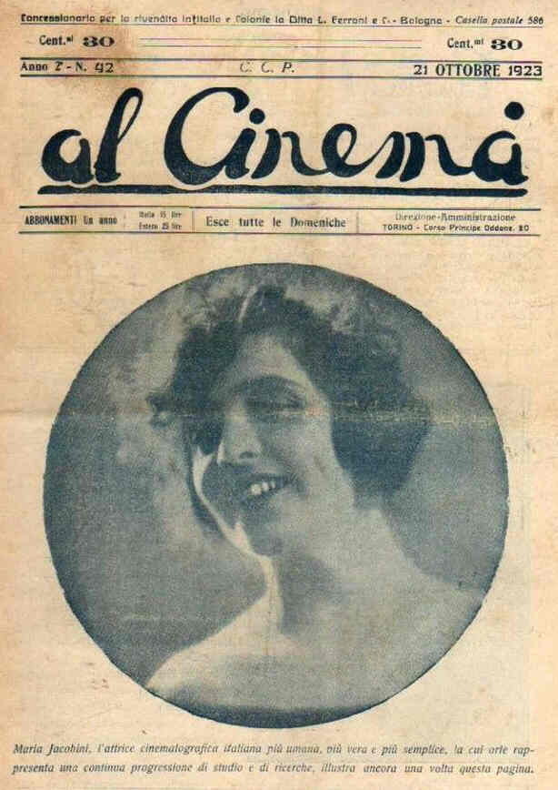 AL CINEMA magazine side cover Issue 42 22 October 1923