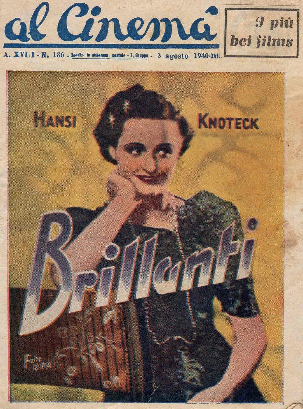 AL CINEMA magazine side cover Issue 186 3 August 1940