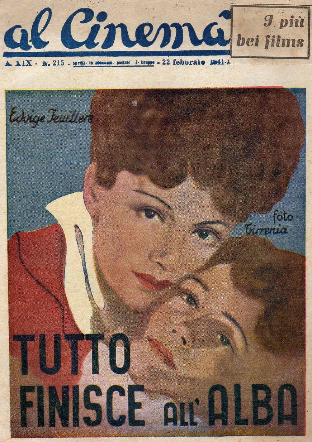 AL CINEMA magazine side cover Issue 215 22 February 1941
