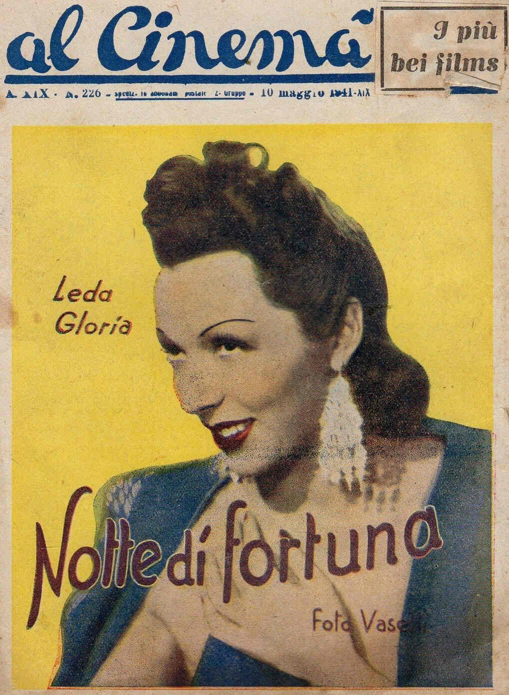 AL CINEMA magazine side cover Issue 226 10 May 1941