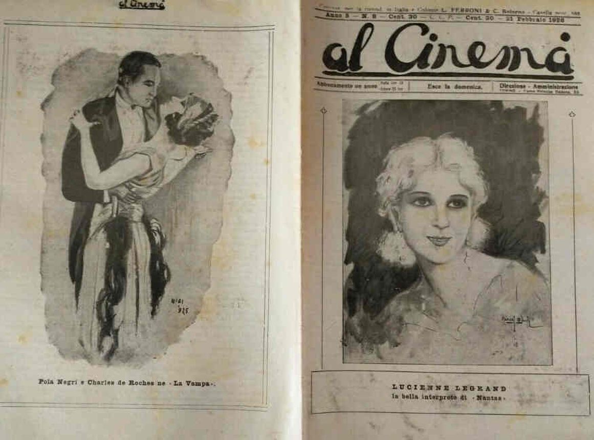 AL CINEMA magazine side cover Issue 8 21 February 1926