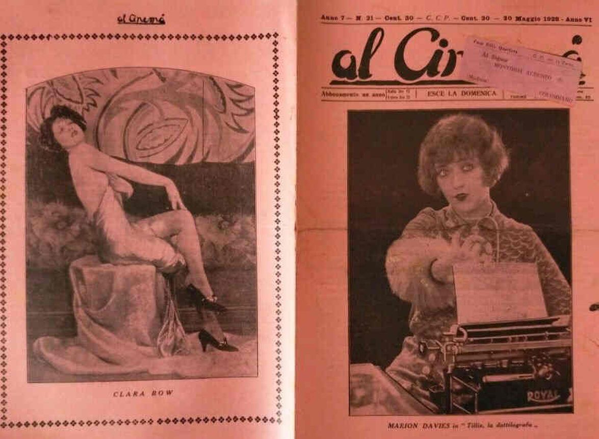 AL CINEMA magazine side cover Issue 21 20 May 1928
