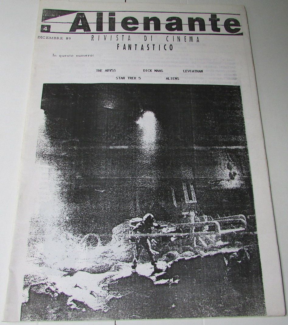 ALIENANTE magazine side cover Issue 4 December 1989