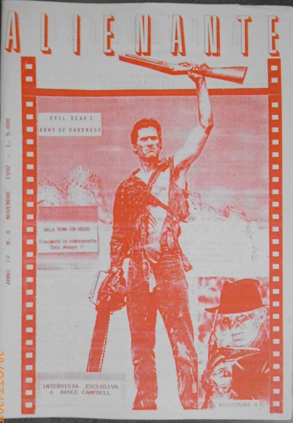 ALIENANTE magazine side cover Issue 8 November 1992