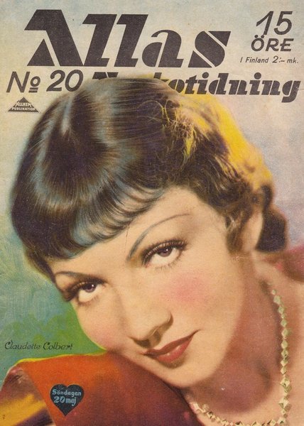ALLAS VECKOTIDNING magazine side cover Issue 20  May 1934