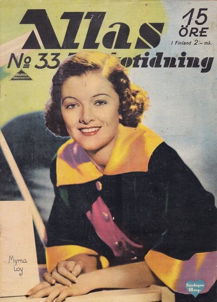 ALLAS VECKOTIDNING magazine side cover Issue 33  August 1935