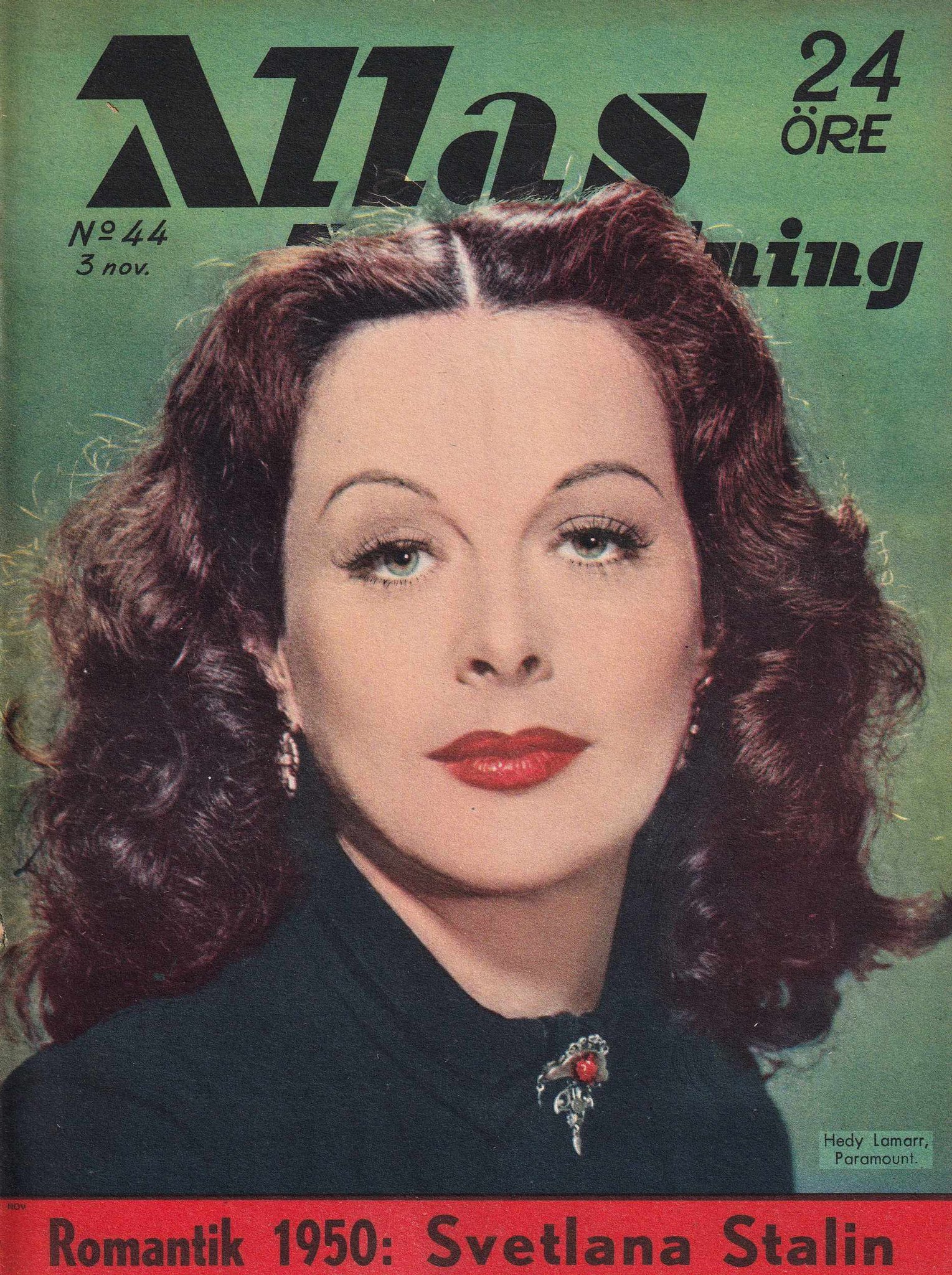ALLAS VECKOTIDNING magazine side cover Issue 44  November 1950