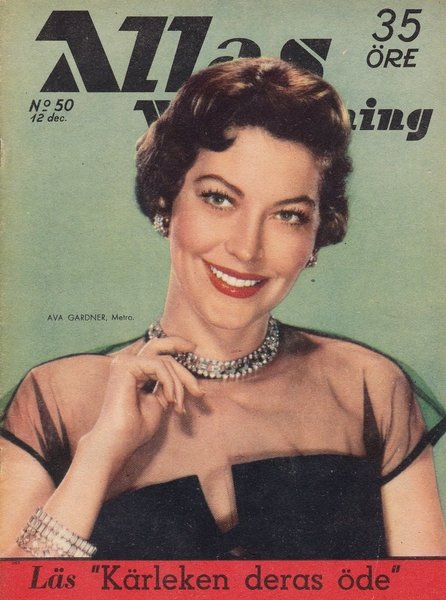 ALLAS VECKOTIDNING magazine side cover Issue 50  December 1952