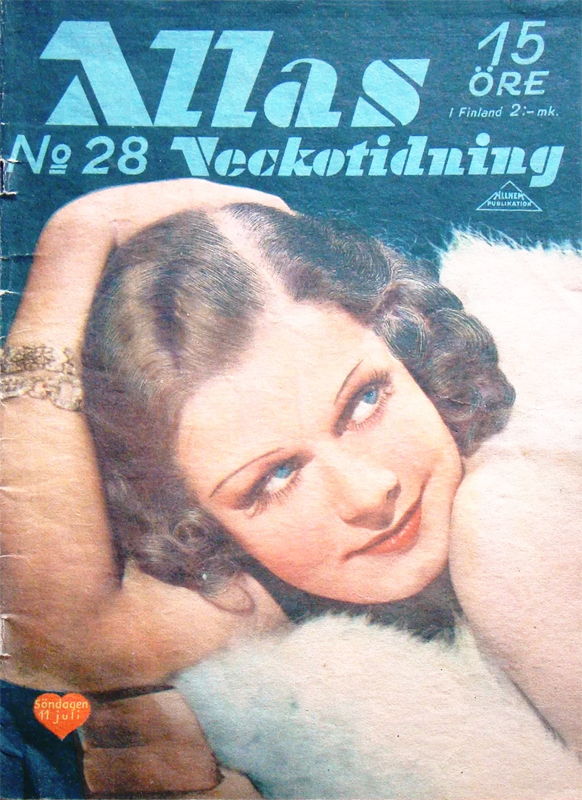 ALLAS VECKOTIDNING magazine side cover Issue 28 11 July 1937