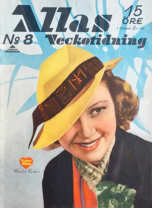 ALLAS VECKOTIDNING magazine side cover Issue 8 25 February 1938