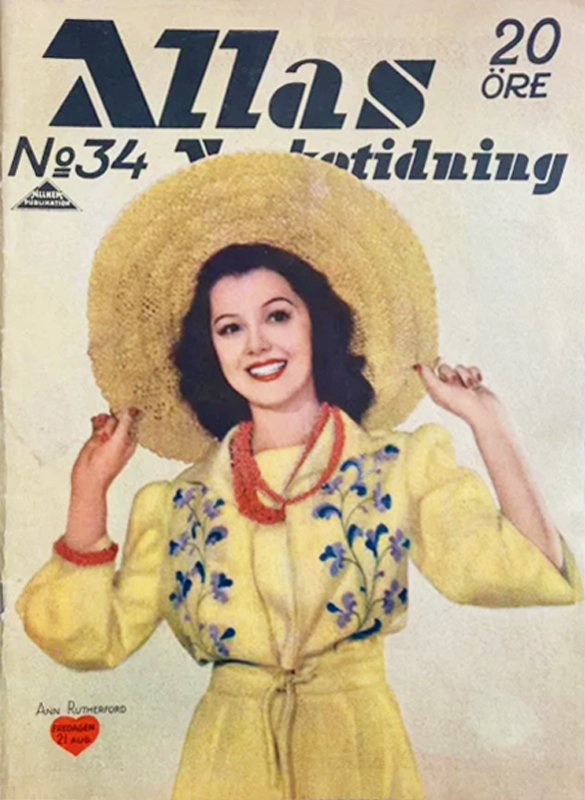 ALLAS VECKOTIDNING magazine side cover Issue 34 21 August 1942