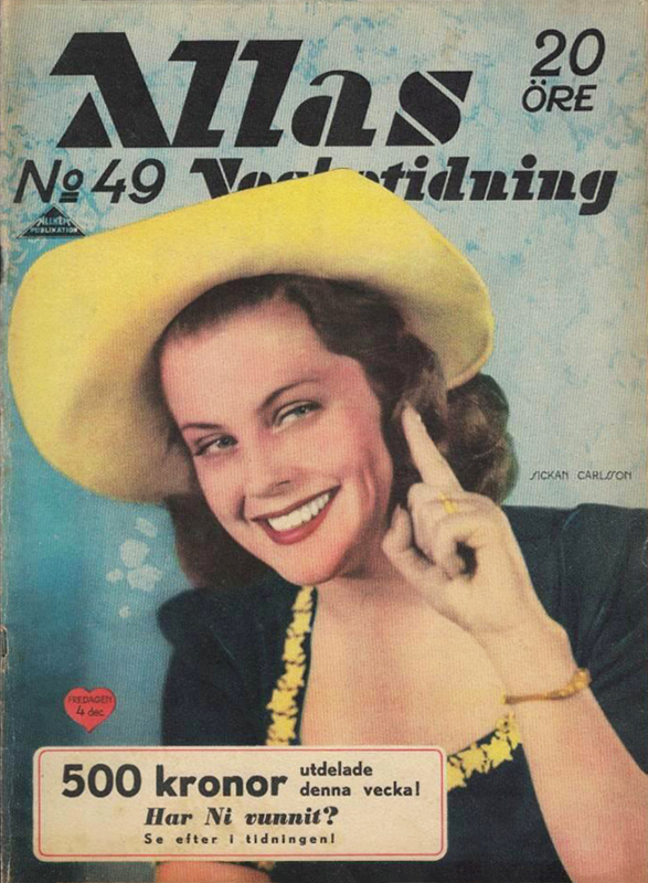 ALLAS VECKOTIDNING magazine side cover Issue 49 4 December 1942