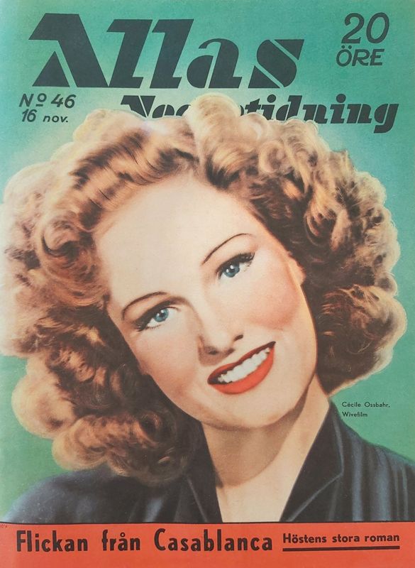 ALLAS VECKOTIDNING magazine side cover Issue 46 16 November 1945
