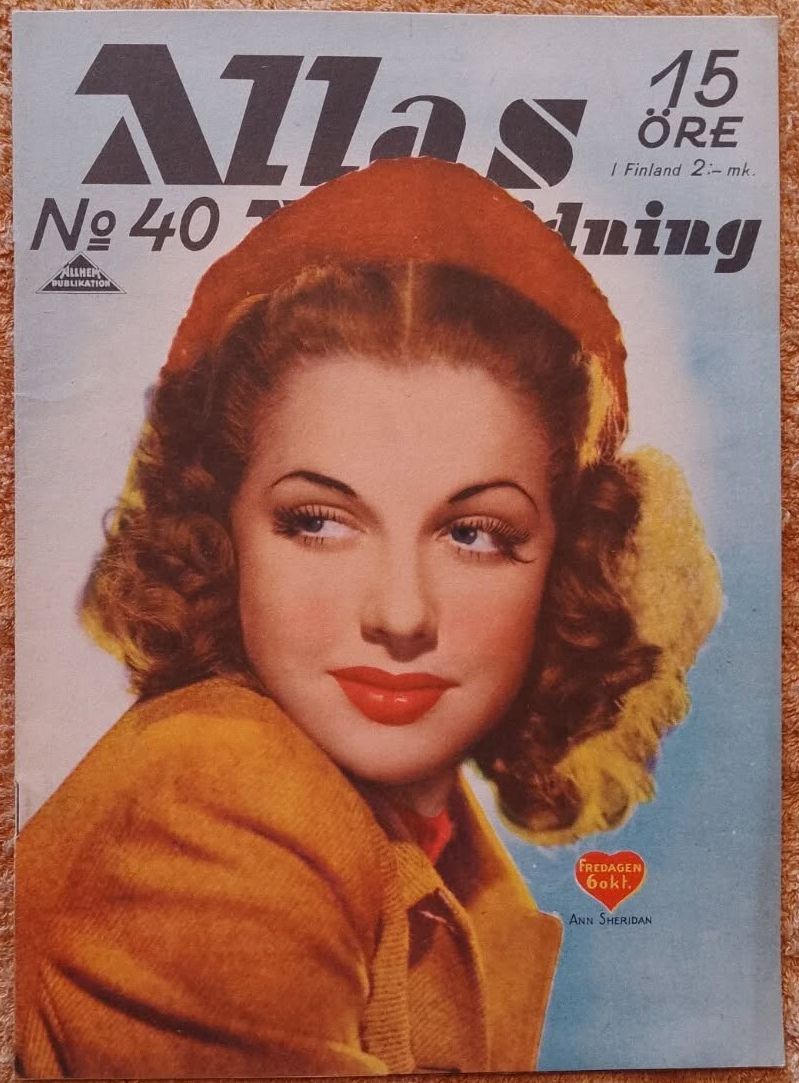 ALLAS VECKOTIDNING magazine side cover Issue 40  October 1939