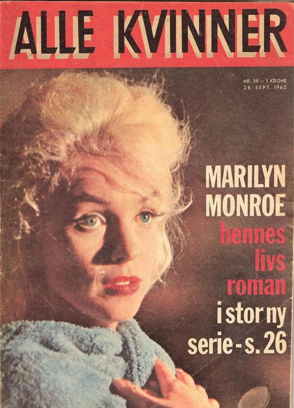 ALLE KVINNER magazine side cover Issue 39 26 September 1962