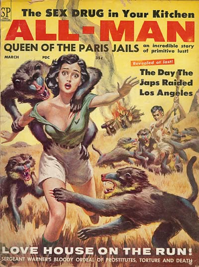 ALL MAN magazine side cover  Vol 1 No  1  March 1956
