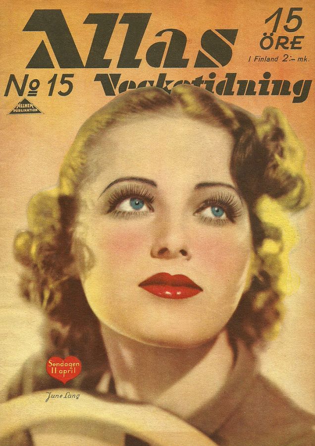 ALLAS VECKOTIDNING magazine side cover Issue 15 11 April 1935