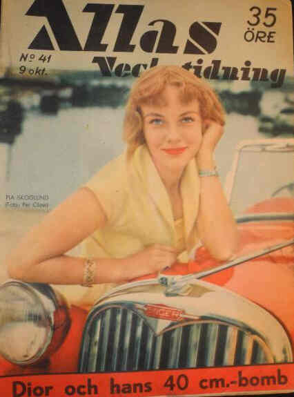 ALLAS VECKOTIDNING magazine side cover Issue 41 9 October 1953