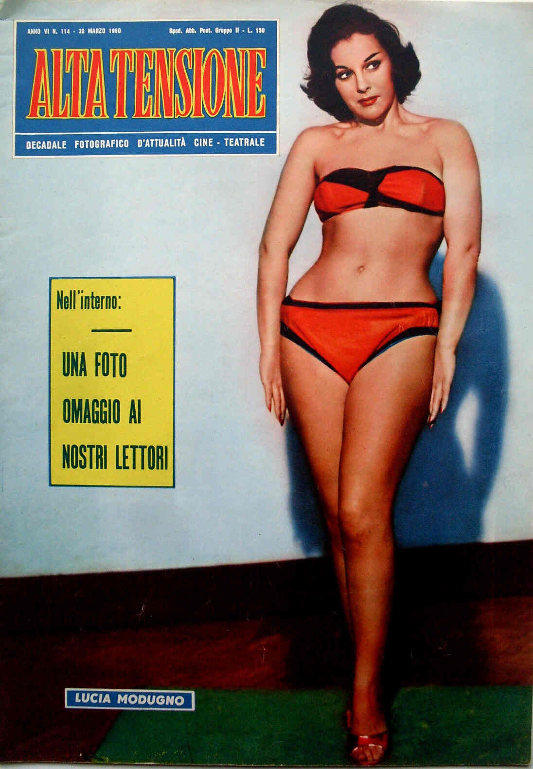 ALTA TENSIONE magazine side cover Issue 114 30 March 1960